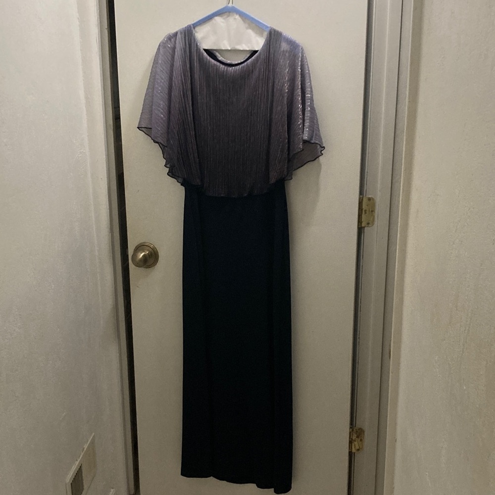 Connected Apparel Black and Silver Maxi Dress